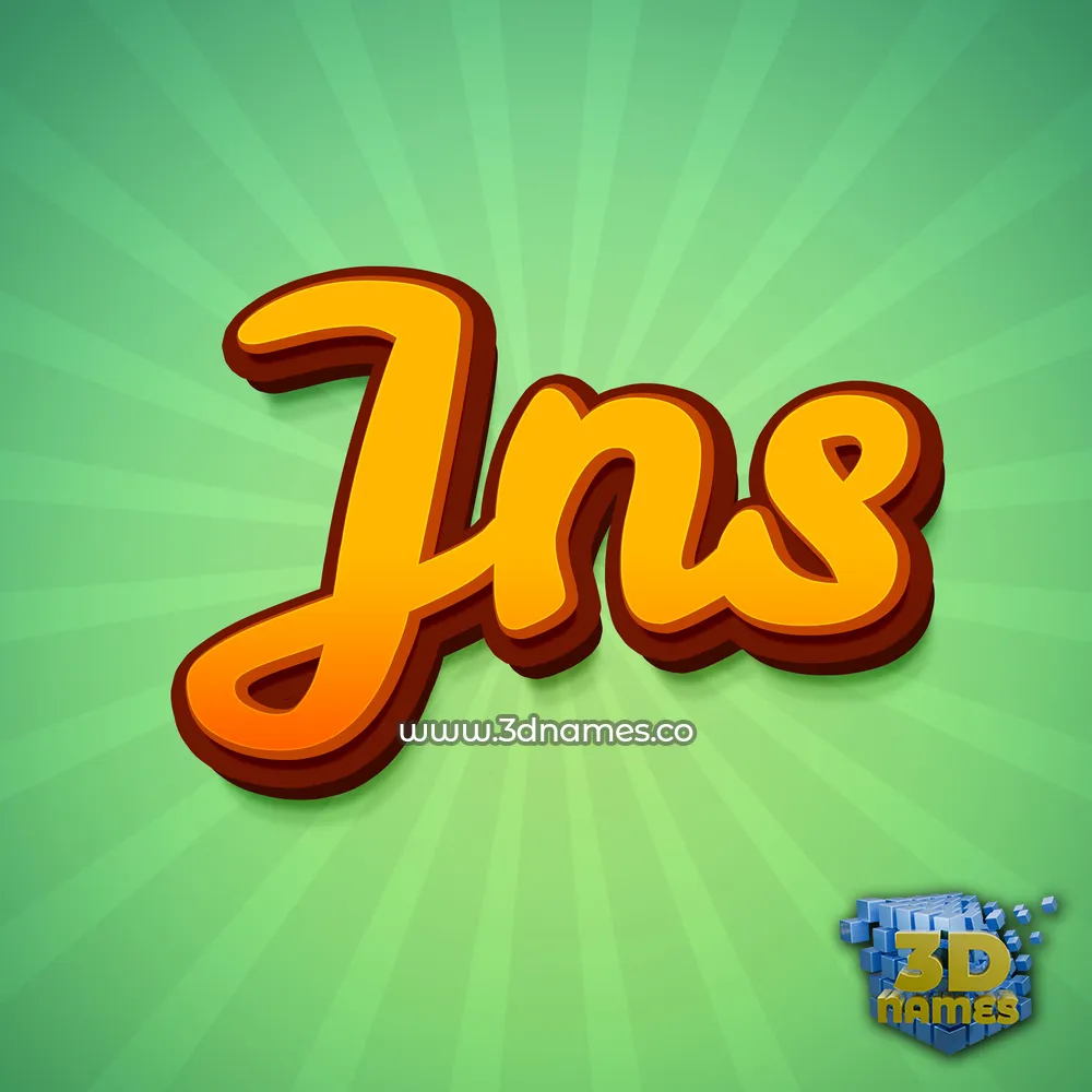 jns in Green Rays style - 3D name wallpaper