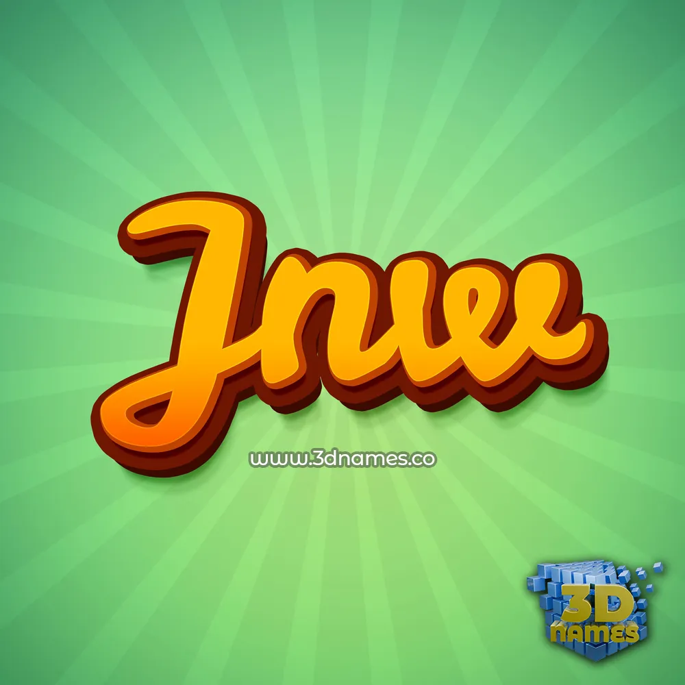 jnw in Green Rays style - 3D name wallpaper