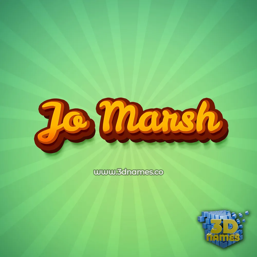 jo marsh in Green Rays style - 3D name wallpaper