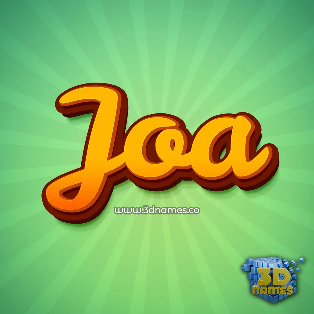 joa in Green Rays style - 3D name wallpaper