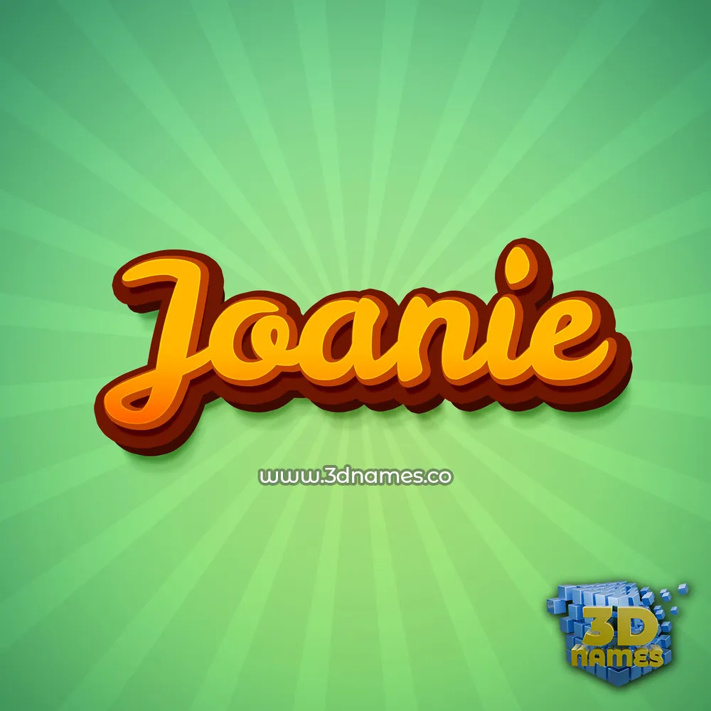 joanie in Green Rays style - 3D name wallpaper