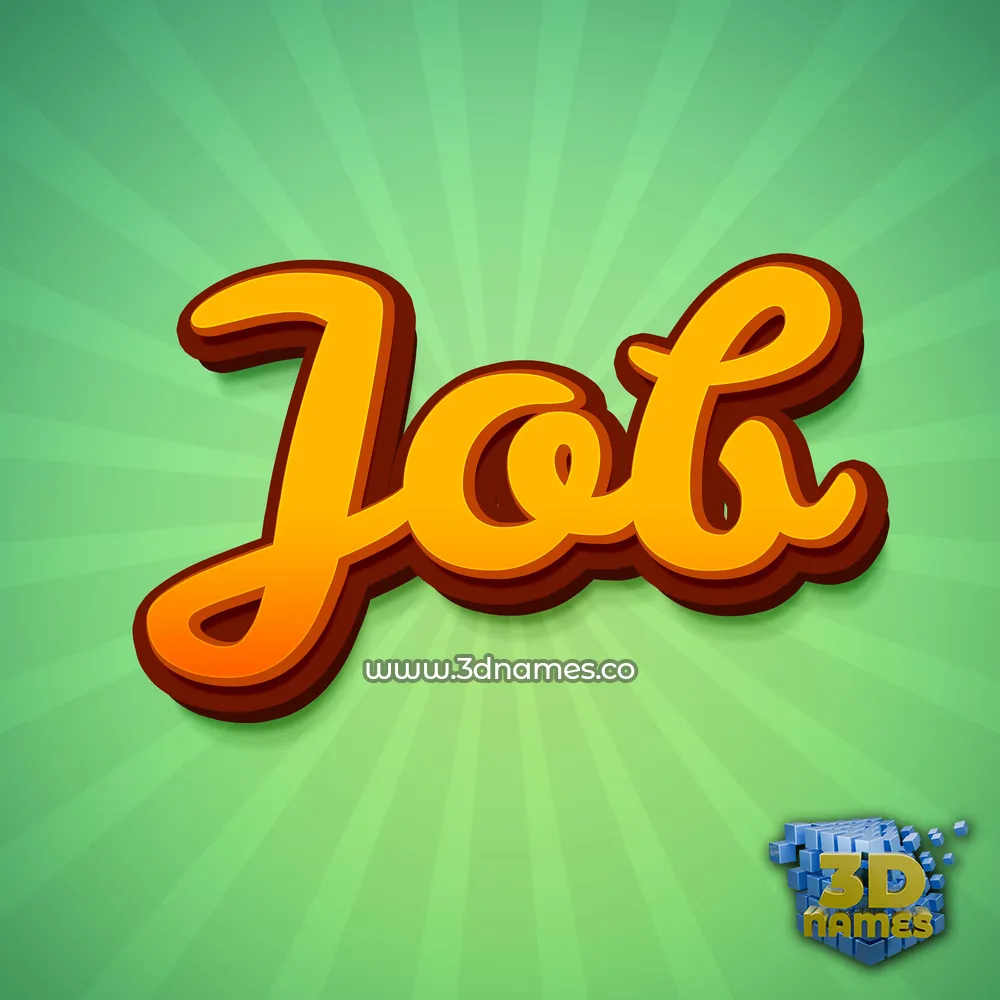 job in Green Rays style - 3D name wallpaper