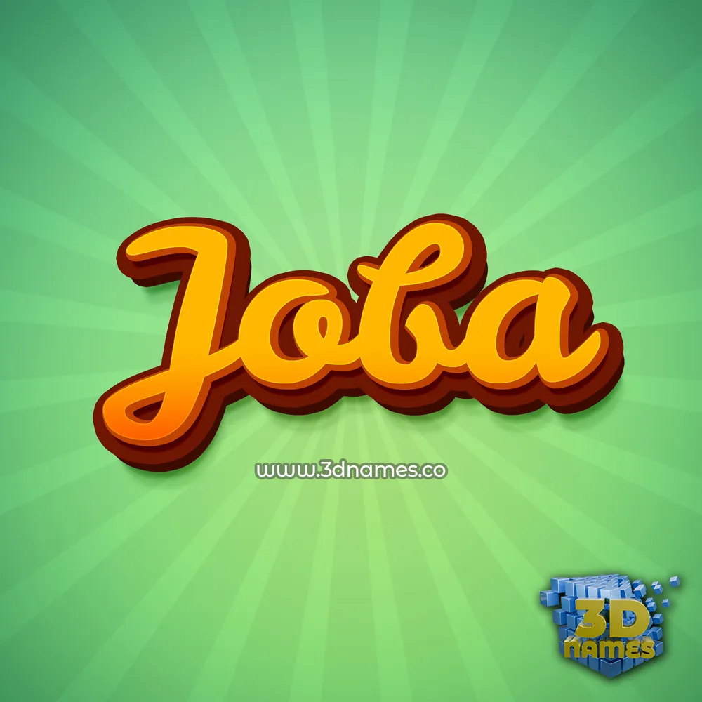 joba in Green Rays style - 3D name wallpaper