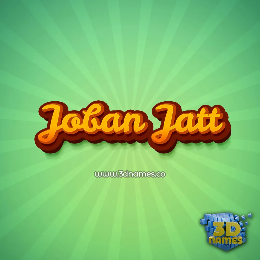 joban jatt in Green Rays style - 3D name wallpaper