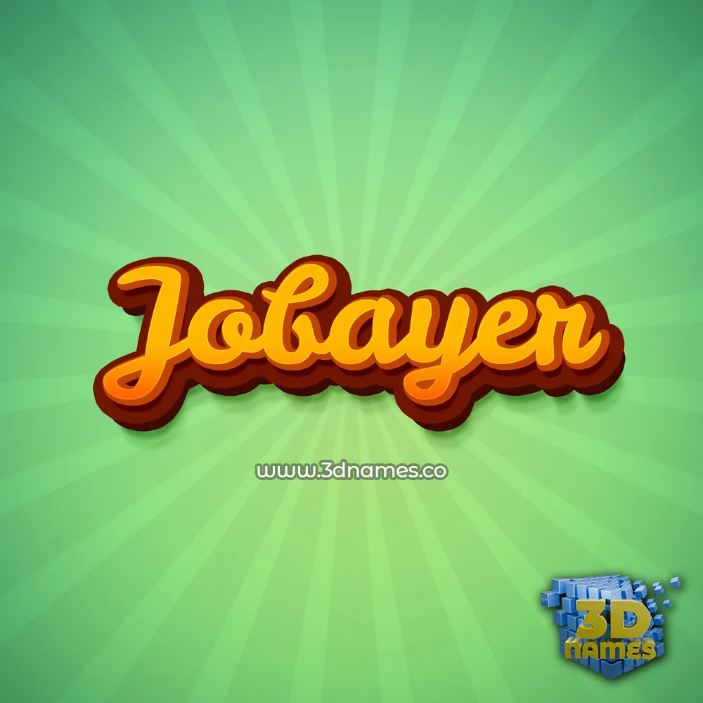 jobayer in Green Rays style - 3D name wallpaper