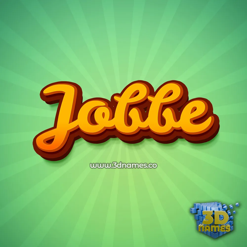 jobbe in Green Rays style - 3D name wallpaper