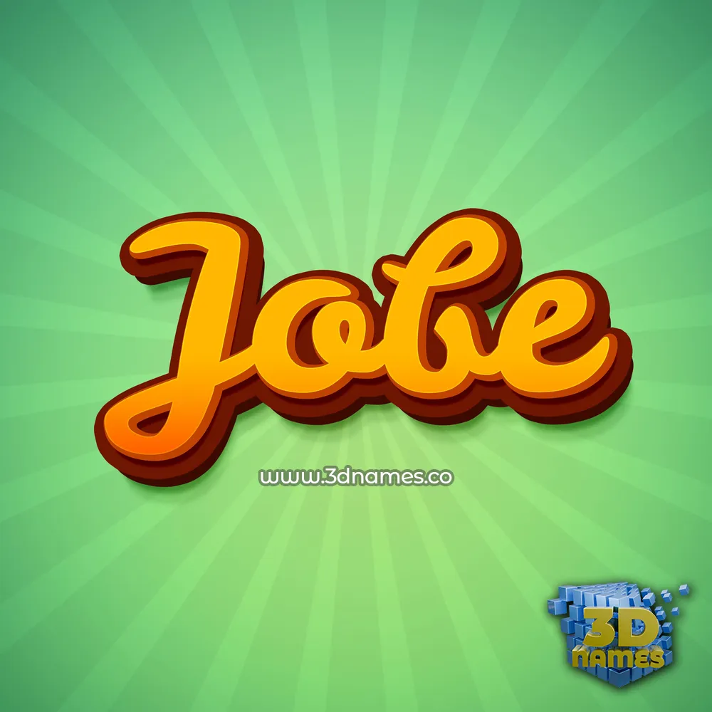 jobe in Green Rays style - 3D name wallpaper