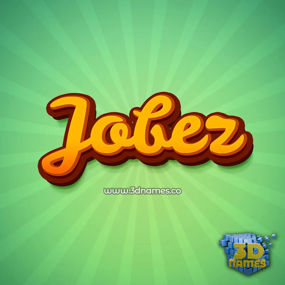 jobez in Green Rays style - 3D name wallpaper