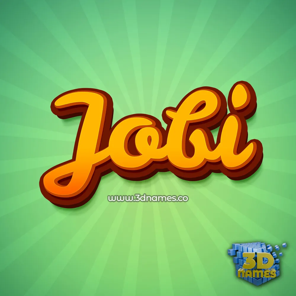 jobi in Green Rays style - 3D name wallpaper