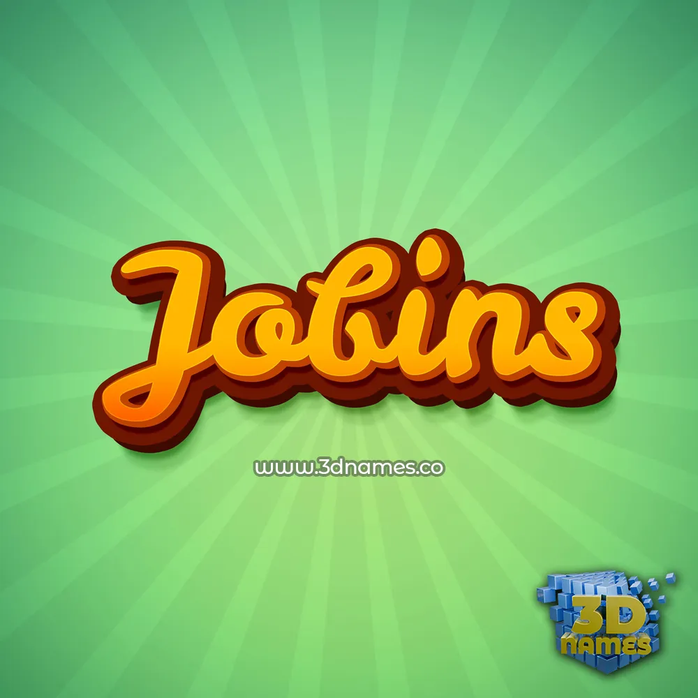jobins in Green Rays style - 3D name wallpaper