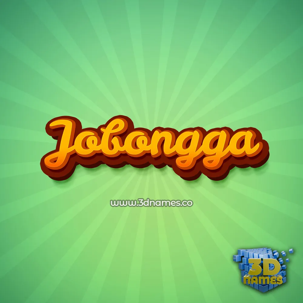 jobongga in Green Rays style - 3D name wallpaper