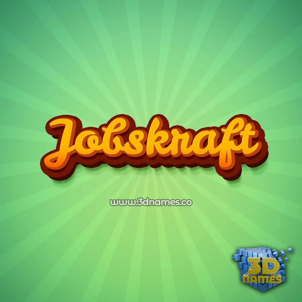 jobskraft in Green Rays style - 3D name wallpaper