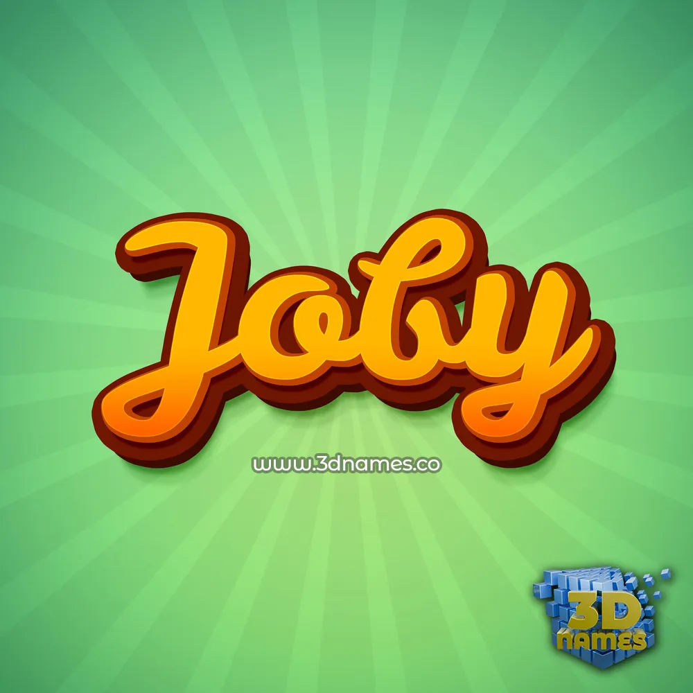 joby in Green Rays style - 3D name wallpaper
