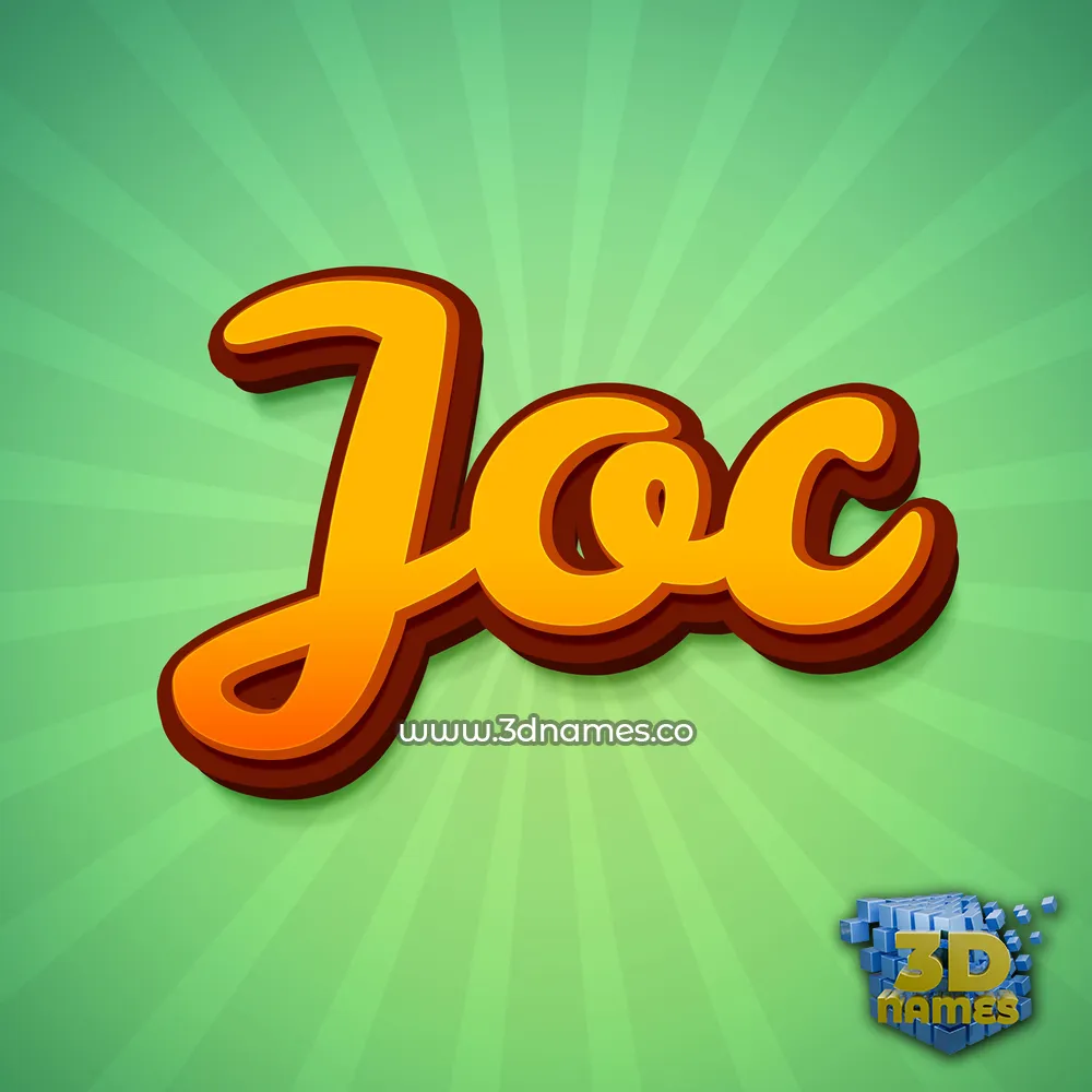joc in Green Rays style - 3D name wallpaper
