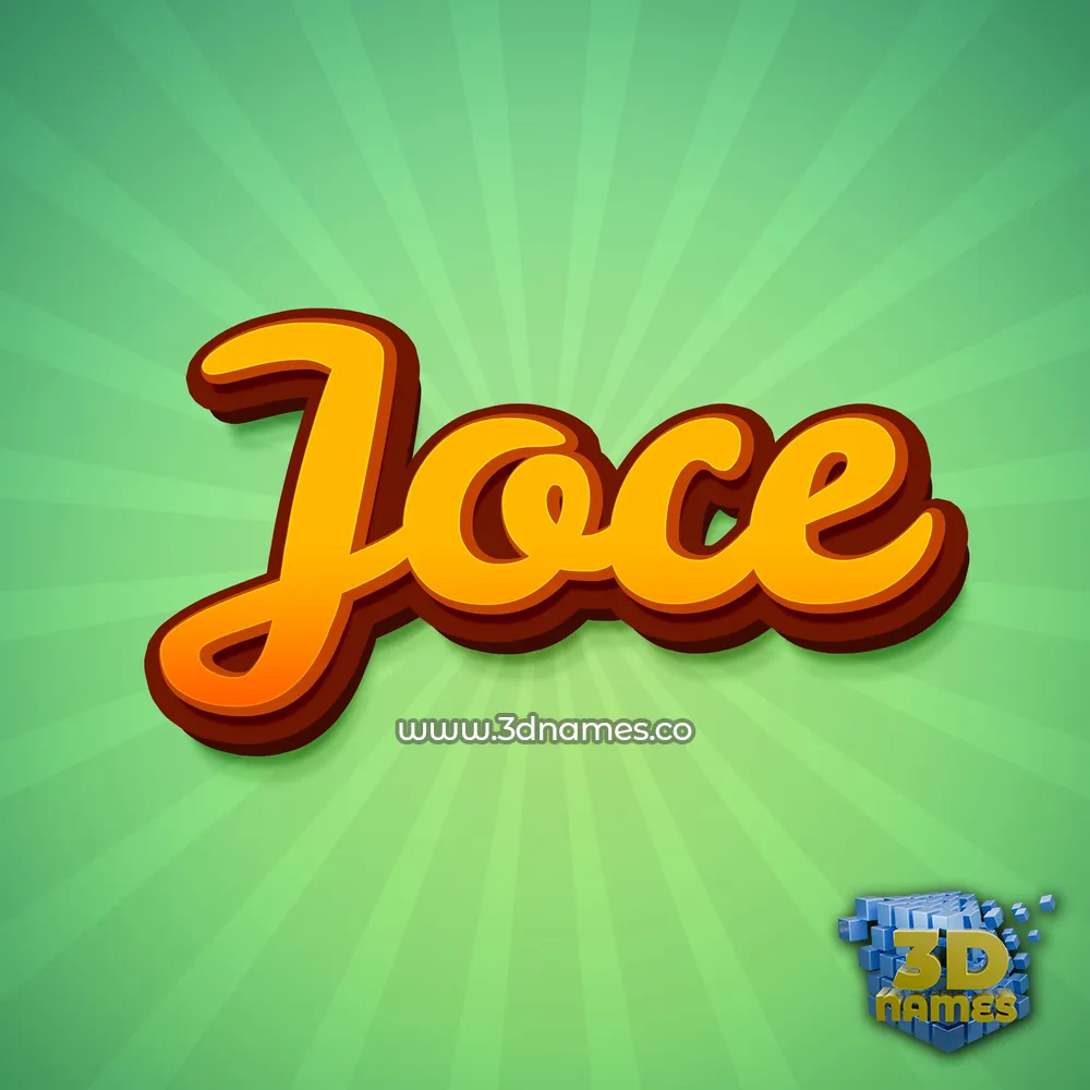 joce in Green Rays style - 3D name wallpaper