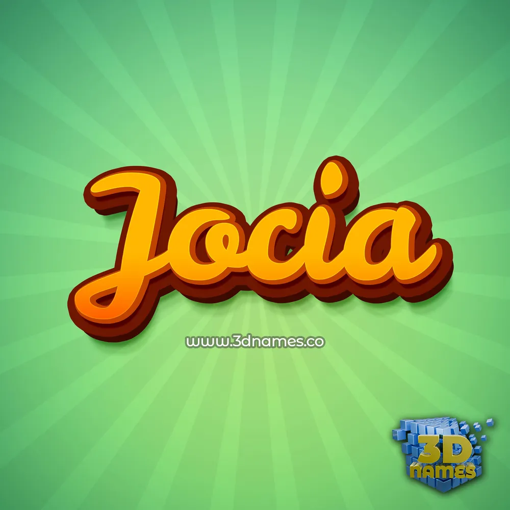 jocia in Green Rays style - 3D name wallpaper