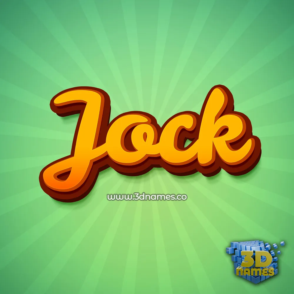 jock in Green Rays style - 3D name wallpaper