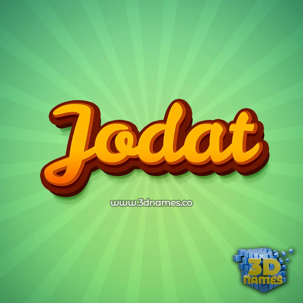 jodat in Green Rays style - 3D name wallpaper