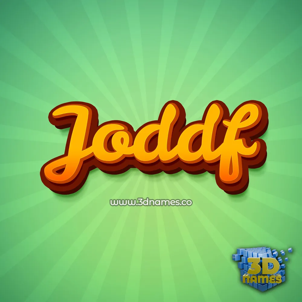 joddf in Green Rays style - 3D name wallpaper