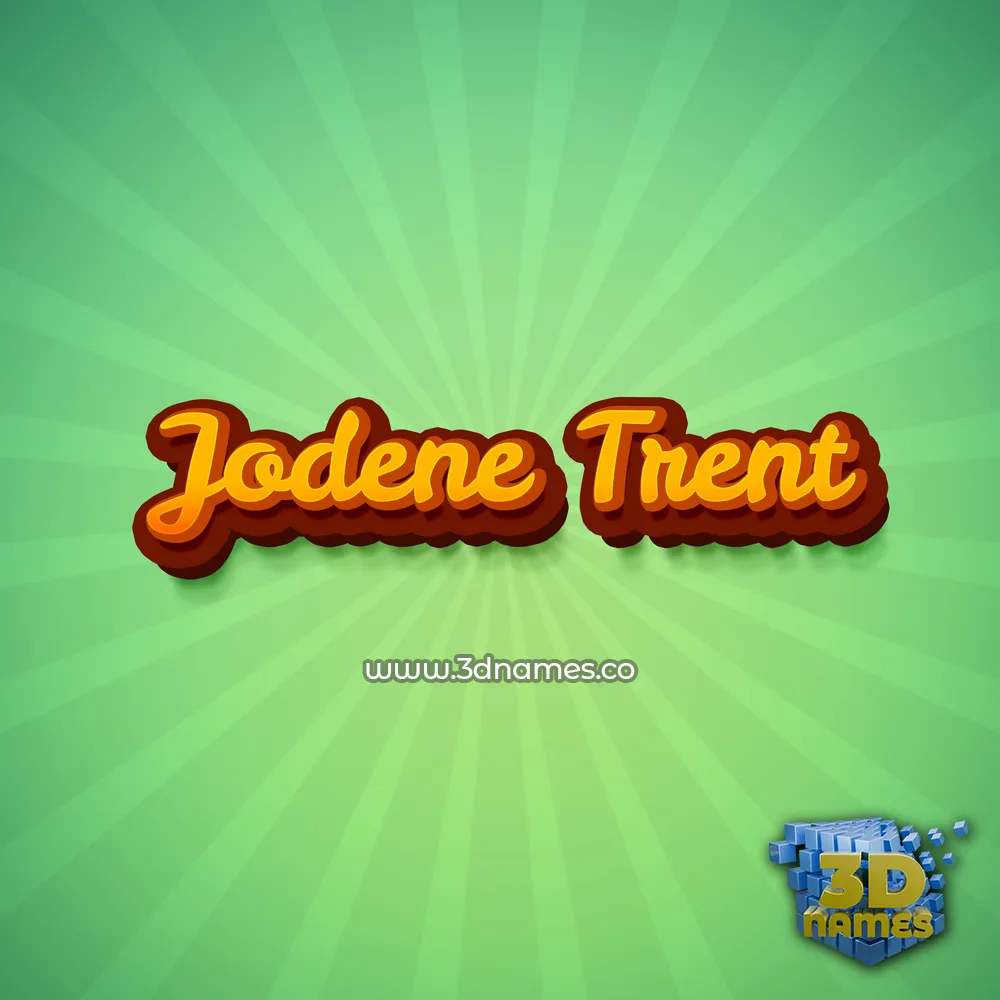 jodene trent in Green Rays style - 3D name wallpaper