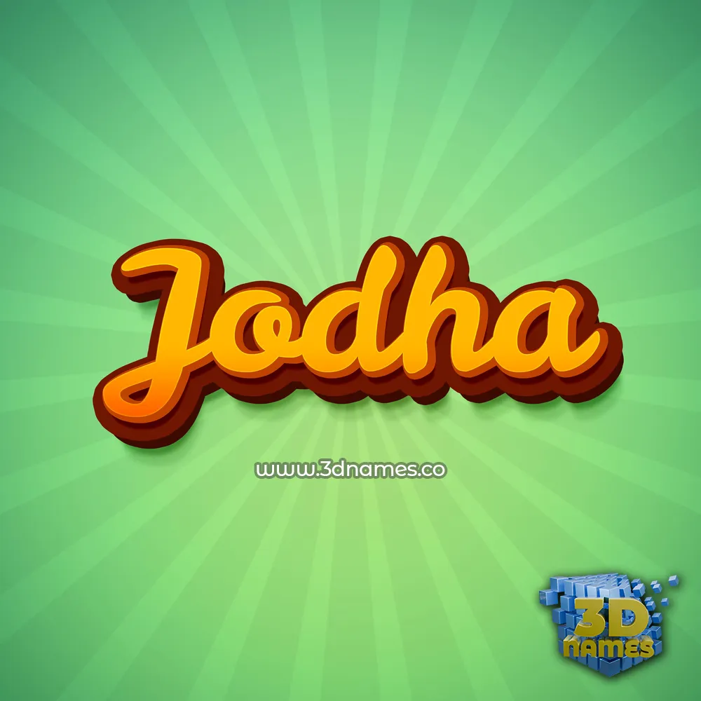 jodha in Green Rays style - 3D name wallpaper