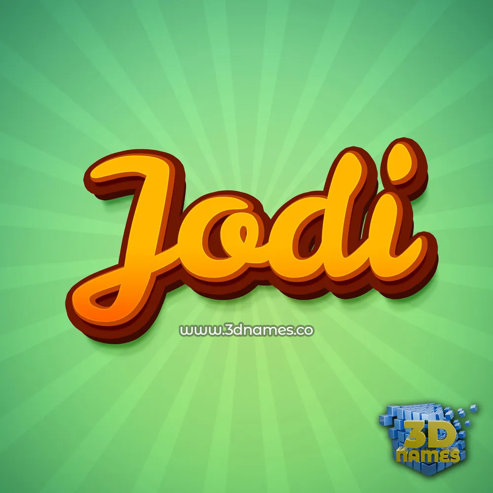 jodi in Green Rays style - 3D name wallpaper