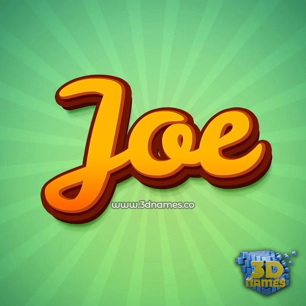 joe in Green Rays style - 3D name wallpaper