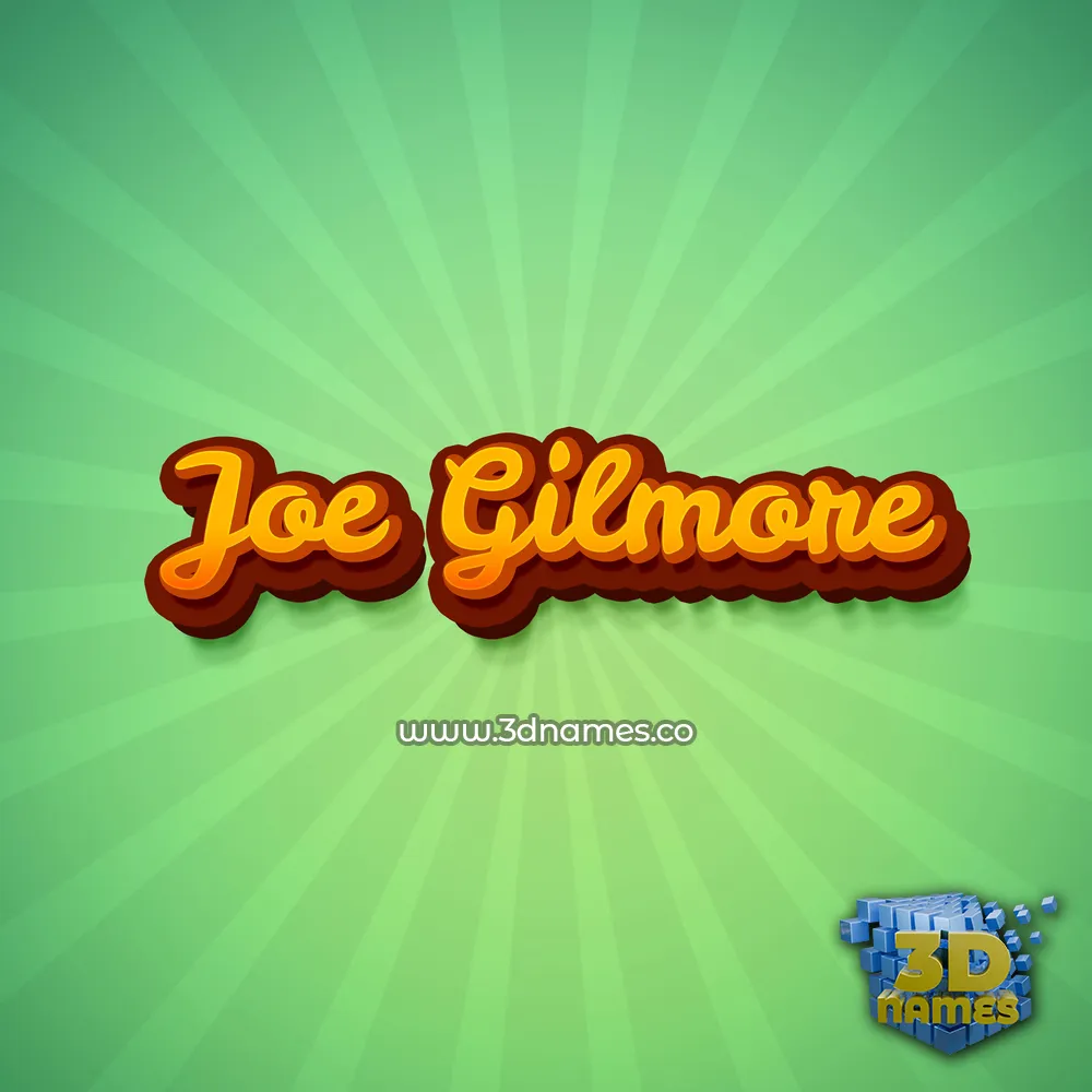 joe gilmore in Green Rays style - 3D name wallpaper