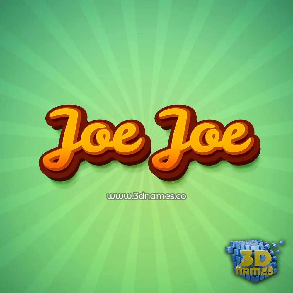 joe joe in Green Rays style - 3D name wallpaper