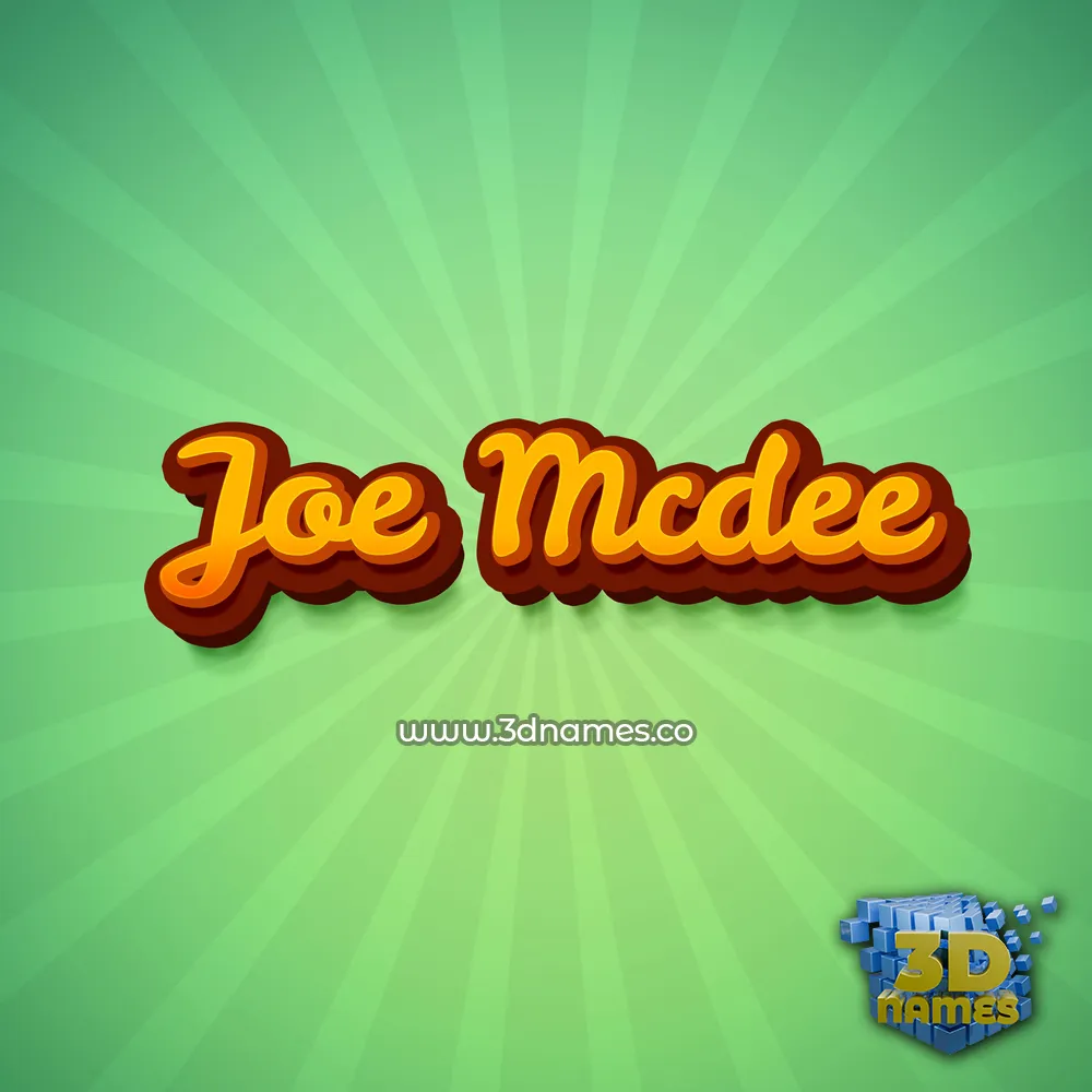 joe mcdee in Green Rays style - 3D name wallpaper
