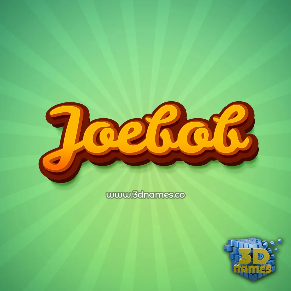 joebob in Green Rays style - 3D name wallpaper