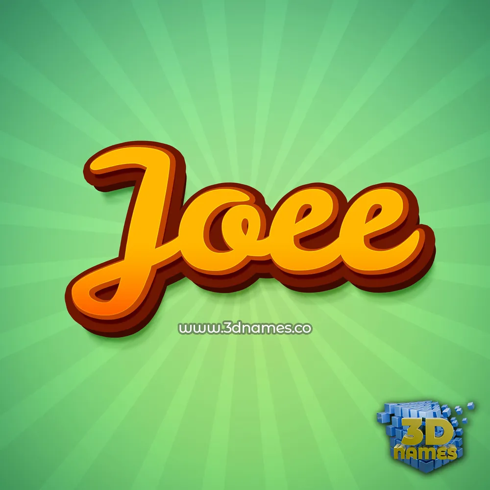 joee in Green Rays style - 3D name wallpaper