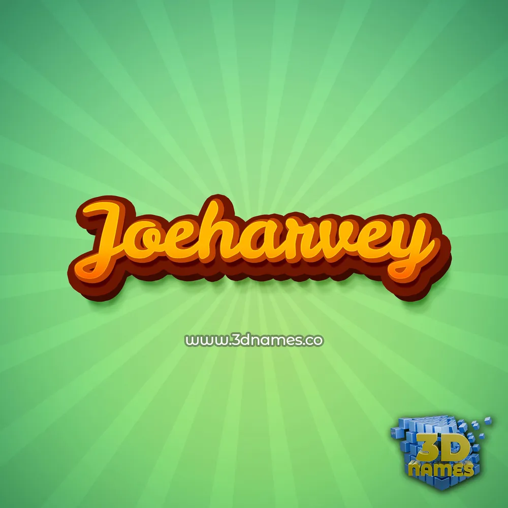 joeharvey in Green Rays style - 3D name wallpaper