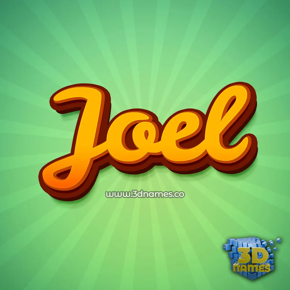 joel in Green Rays style - 3D name wallpaper
