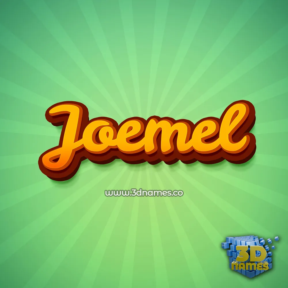 joemel in Green Rays style - 3D name wallpaper