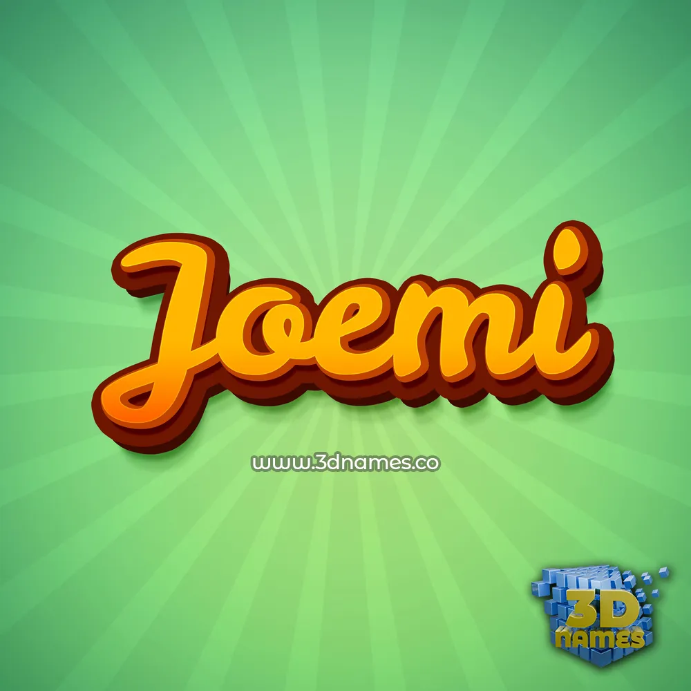 joemi in Green Rays style - 3D name wallpaper