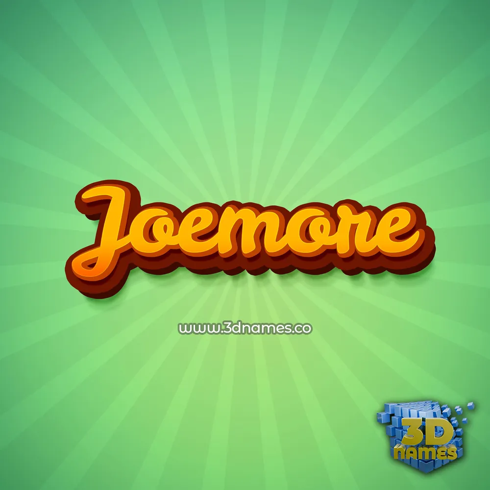 joemore in Green Rays style - 3D name wallpaper