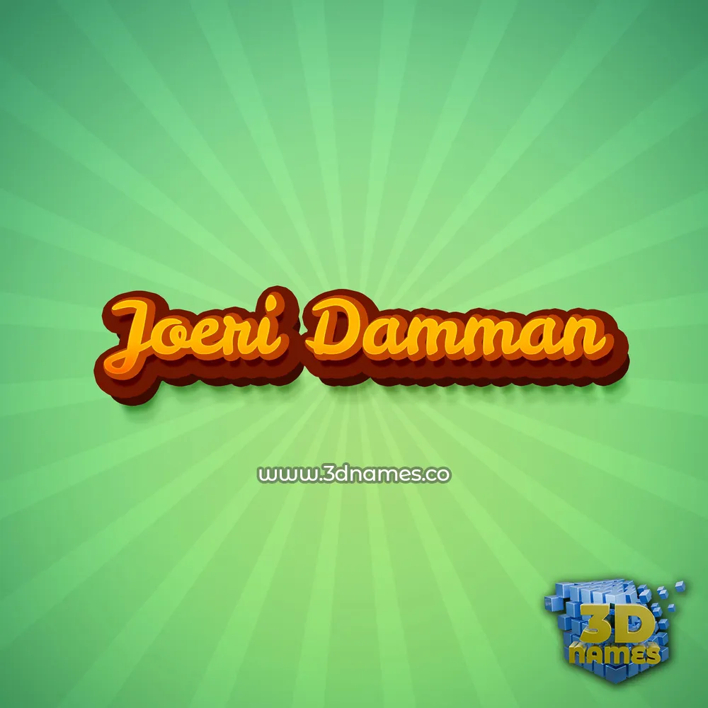 joeri damman in Green Rays style - 3D name wallpaper