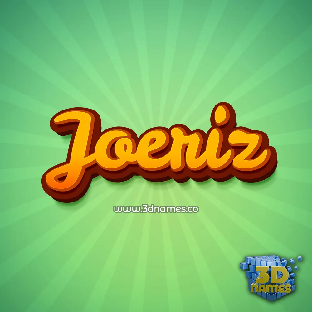 joeriz in Green Rays style - 3D name wallpaper