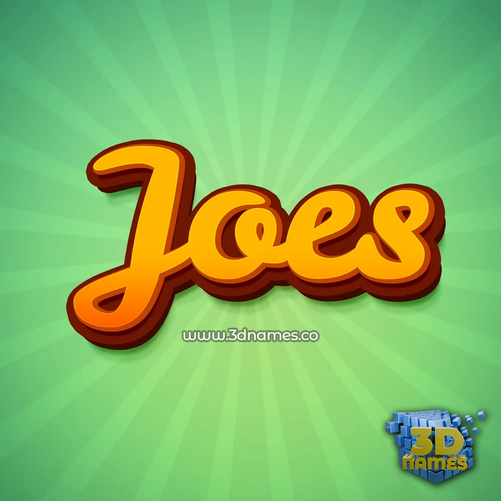 joes in Green Rays style - 3D name wallpaper