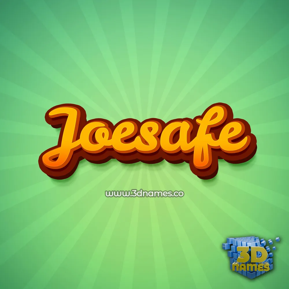joesafe in Green Rays style - 3D name wallpaper