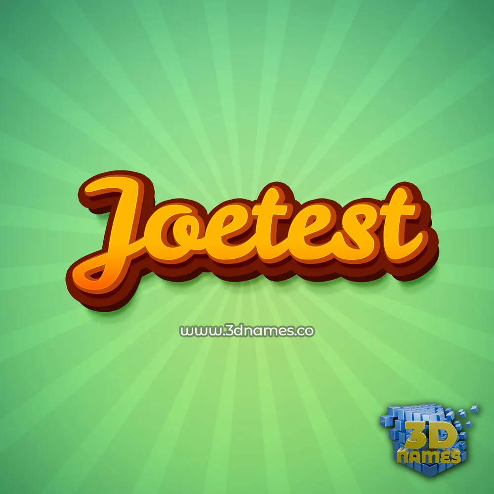 joetest in Green Rays style - 3D name wallpaper