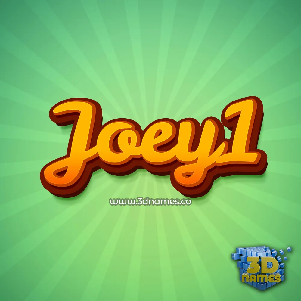 joey1 in Green Rays style - 3D name wallpaper