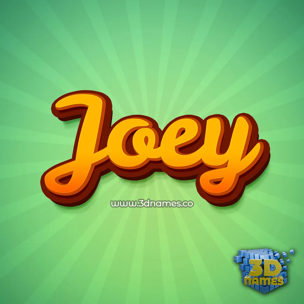 joey in Green Rays style - 3D name wallpaper