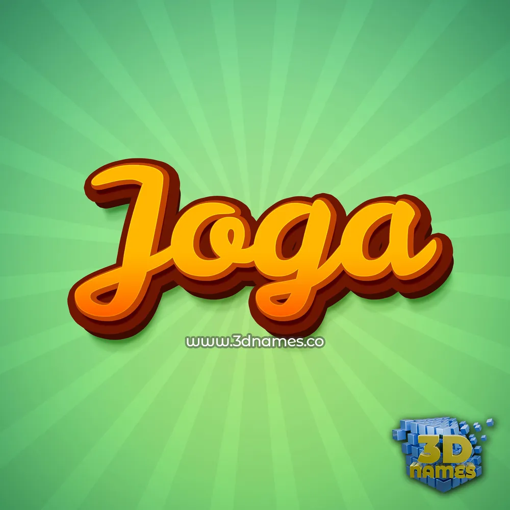 joga in Green Rays style - 3D name wallpaper