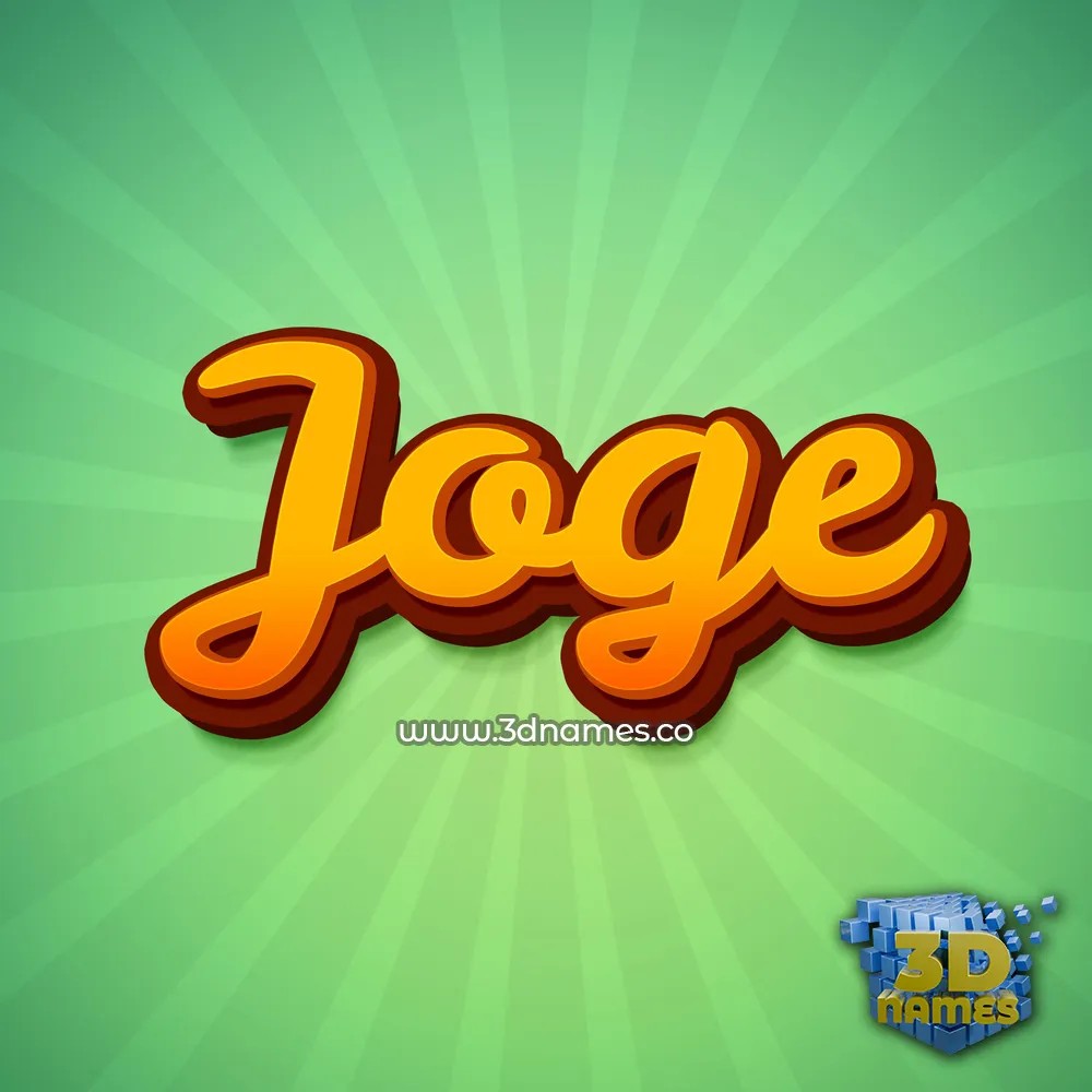 joge in Green Rays style - 3D name wallpaper