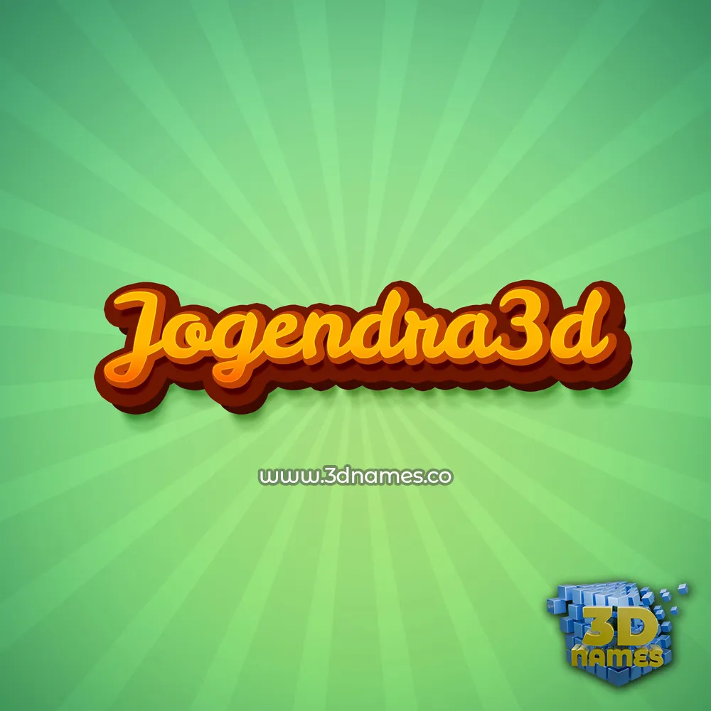 jogendra3d in Green Rays style - 3D name wallpaper
