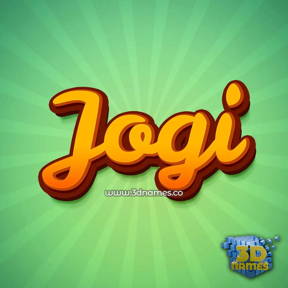 jogi in Green Rays style - 3D name wallpaper