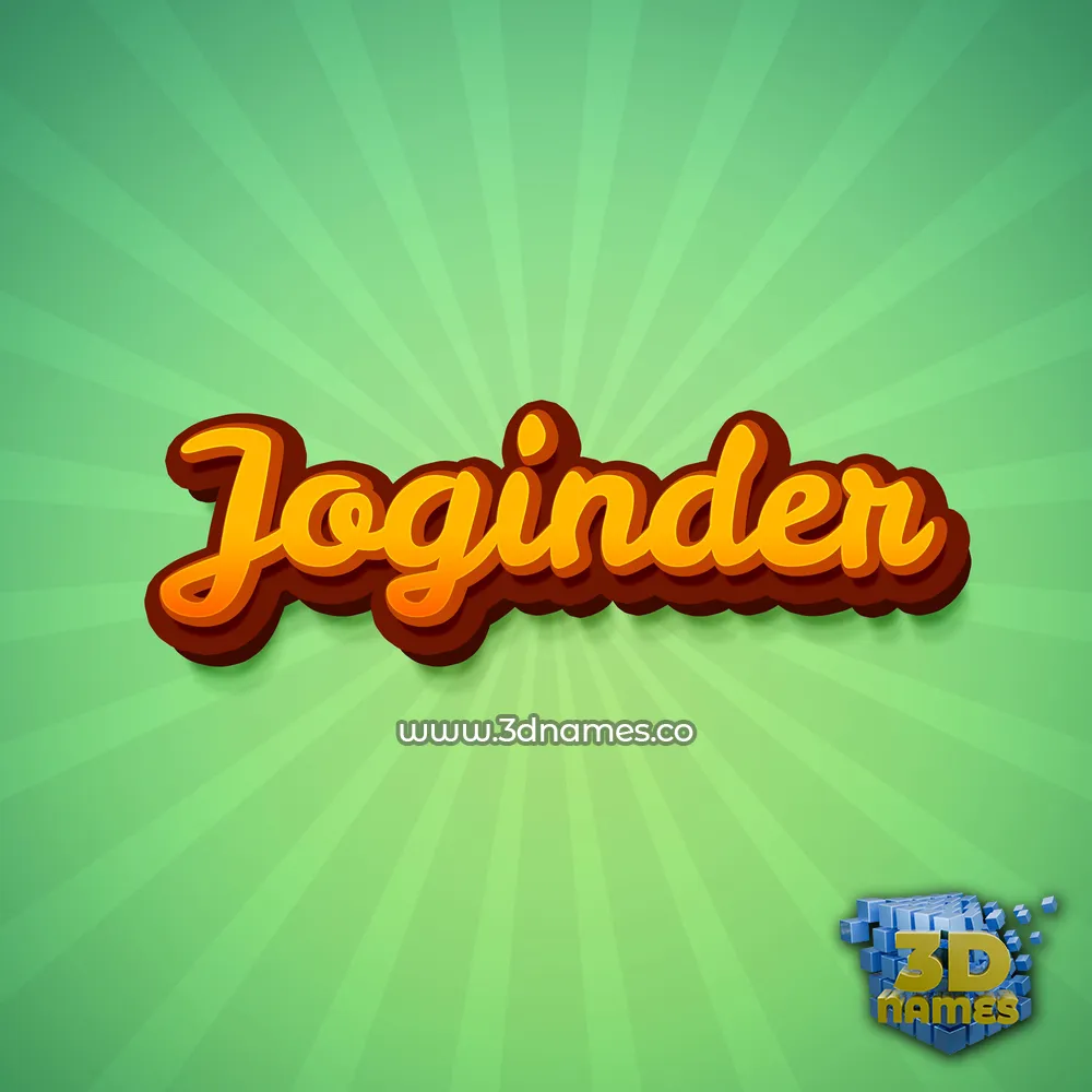joginder in Green Rays style - 3D name wallpaper