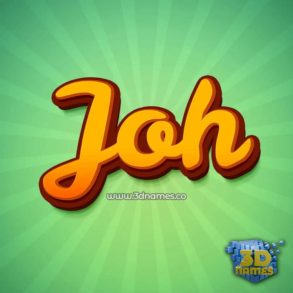 joh in Green Rays style - 3D name wallpaper